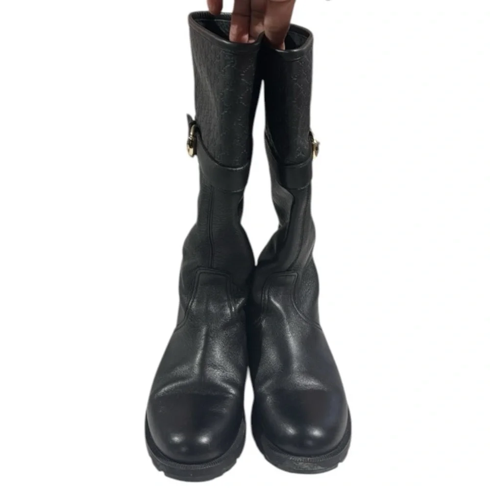 Gucci Boots Black GG Slip On Women’s Size 36 Authentic - Picture 11 of 12
